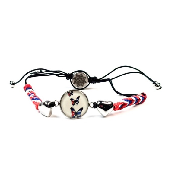Women Patriot Bracelet-Adjustable Cuban Bracelet-Cuba Flag Colors - Cuban Pride - Picture 1 of 6